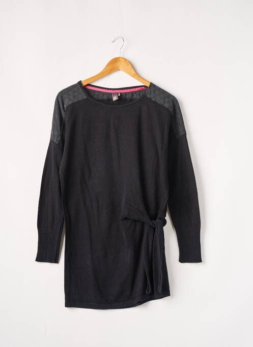 Pull tunique stretch manches longues noir LADY CAPTAIN femme