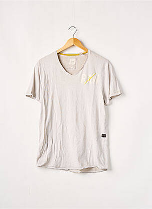 T-shirt broderie manches courtes beige G STAR homme