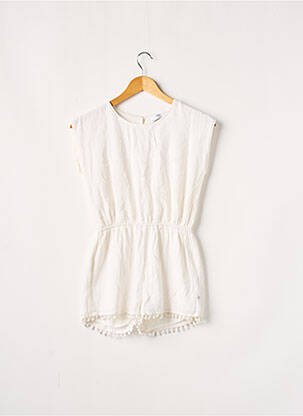 Combishort tissage crêpe manches courtes blanc LE TEMPS DES CERISES femme