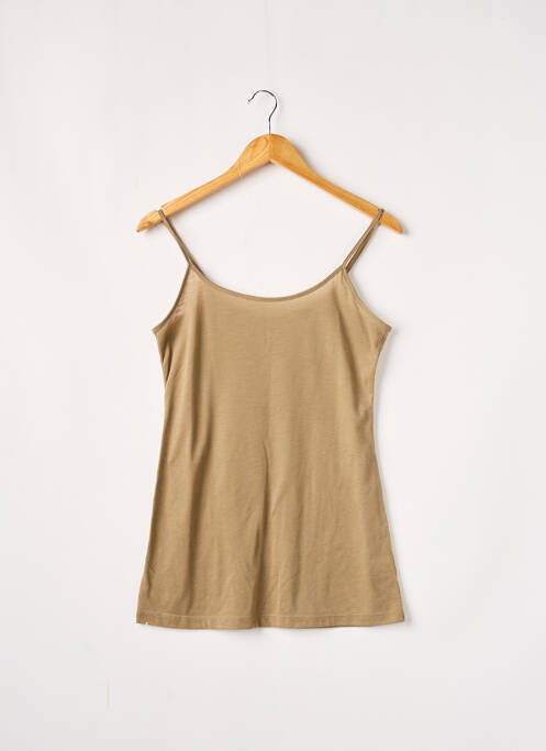 T-shirt coupe droite fines bretelles beige DDP femme