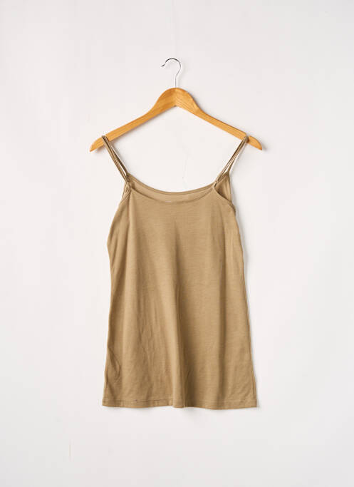 T-shirt coupe droite fines bretelles beige DDP femme