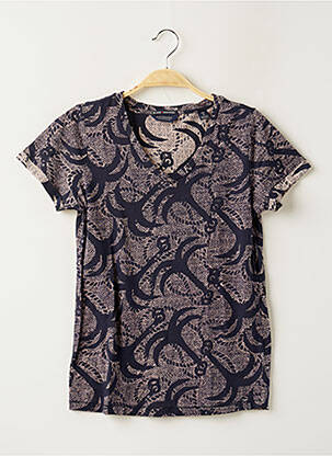 T-shirt imprimé fantaisie manches courtes bleu MAISON SCOTCH femme