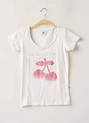T-shirt coupe droite manches courtes beige LE TEMPS DES CERISES femme