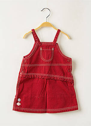 Robe mi-longue col carré sans manche rouge OBAIBI fille