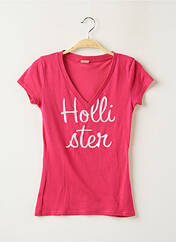 T-shirt rose HOLLISTER pour femme seconde vue