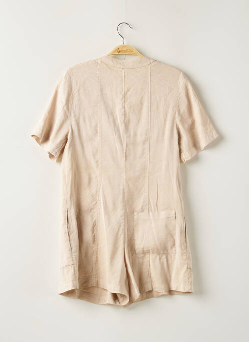 Combishort tissage popeline manches courtes beige ZARA femme