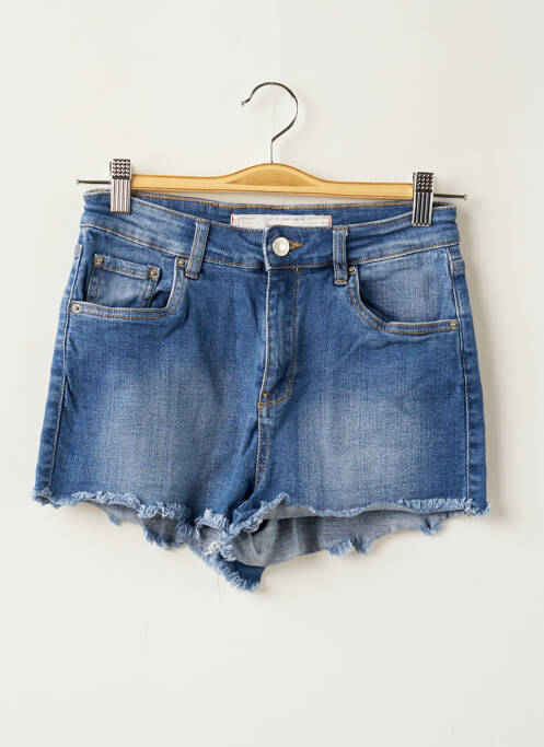 Short fermeture zippée sous rabat boutonné taille normale bleu JENNYFER femme