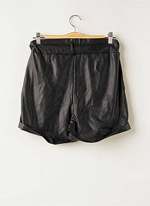 Short tissage simili-cuir taille normale noir MADE IN ITALY femme