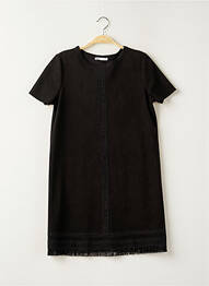 Robe mi-longue manches courtes manches courtes noir ZARA femme