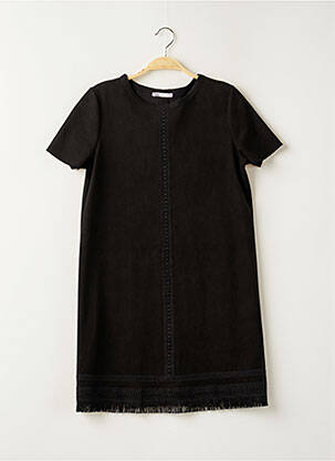 Robe mi-longue manches courtes manches courtes noir ZARA femme