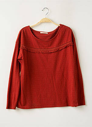 Top col rond manches longues marron CAMAIEU femme
