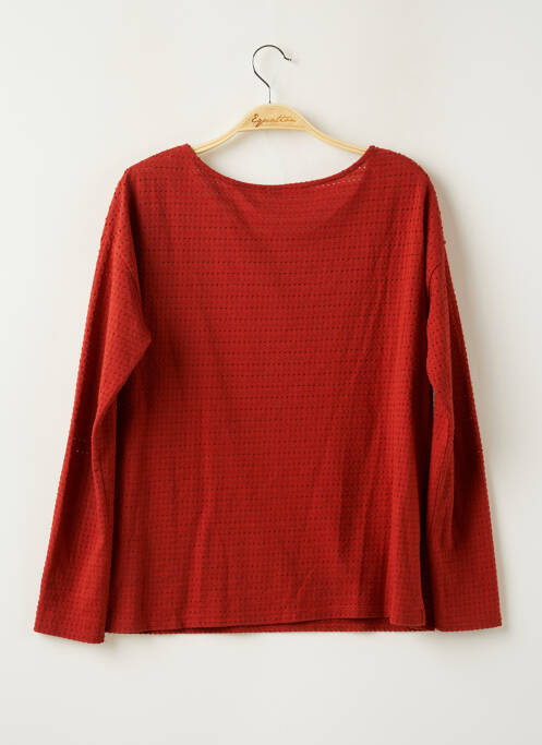 Top col rond manches longues marron CAMAIEU femme