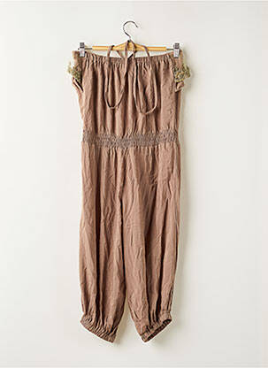 Combi-pantalon fines bretelles fines bretelles marron GOLDEN DAYS femme