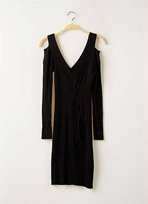 Robe pull col v manches longues noir GUESS femme