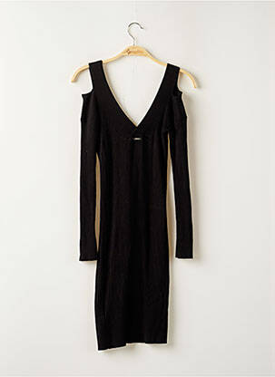 Robe pull col v manches longues noir GUESS femme