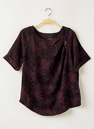 Top stretch manches courtes violet ICHI femme