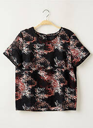 Blouse imprimé fantaisie manches courtes noir ICHI femme
