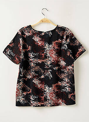Blouse imprimé fantaisie manches courtes noir ICHI femme