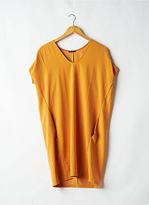 Robe mi-longue manches courtes manches courtes orange ORFEO femme