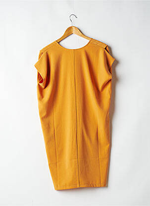Robe mi-longue manches courtes manches courtes orange ORFEO femme