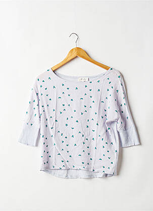 Top imprimé fantaisie manches 3/4 violet MARIE-SIXTINE femme