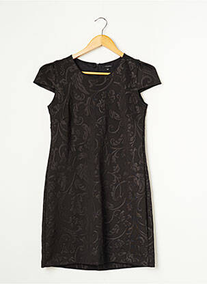 Robe mi-longue coupe fluide manches courtes noir VOODOO femme