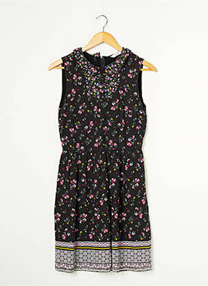 Robe mi-longue imprimé fleurs sans manche noir NAF NAF femme