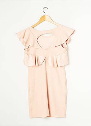 Robe mi-longue manches longues manches longues rose SHOW GIRLS femme