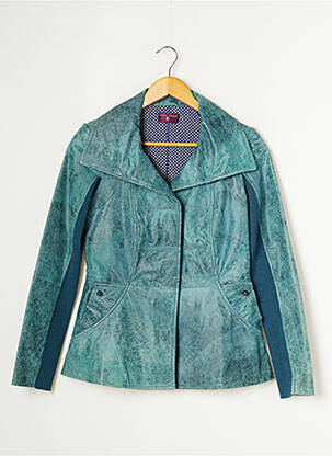 Veste en cuir poches bleu ONE STEP femme