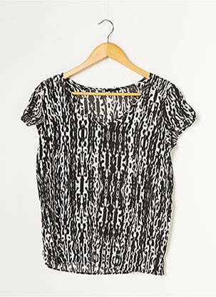 Top imprimé fantaisie manches courtes noir IKKS femme