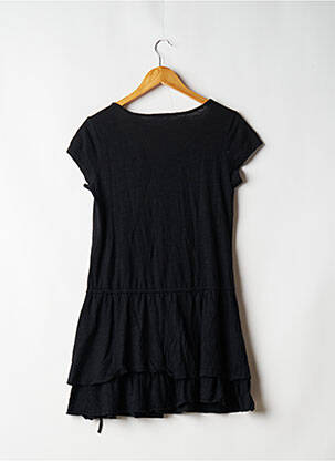Robe mi-longue coupe fluide manches courtes noir LA MODE EST À VOUS femme