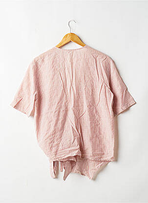 Gilet cache-cœur fermeture liens à nouer rose YAYA femme