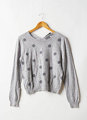 Pull finition bords-côtes manches longues gris VERO MODA femme