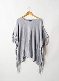 Poncho finition franges gris TOM TAILOR femme