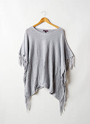 Poncho finition franges gris TOM TAILOR femme