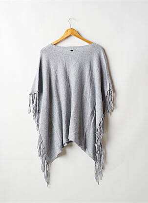 Poncho finition franges gris TOM TAILOR femme