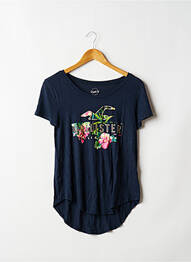 Top tissage jersey manches courtes bleu HOLLISTER femme