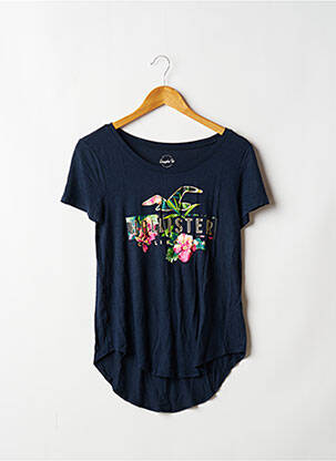 Top tissage jersey manches courtes bleu HOLLISTER femme