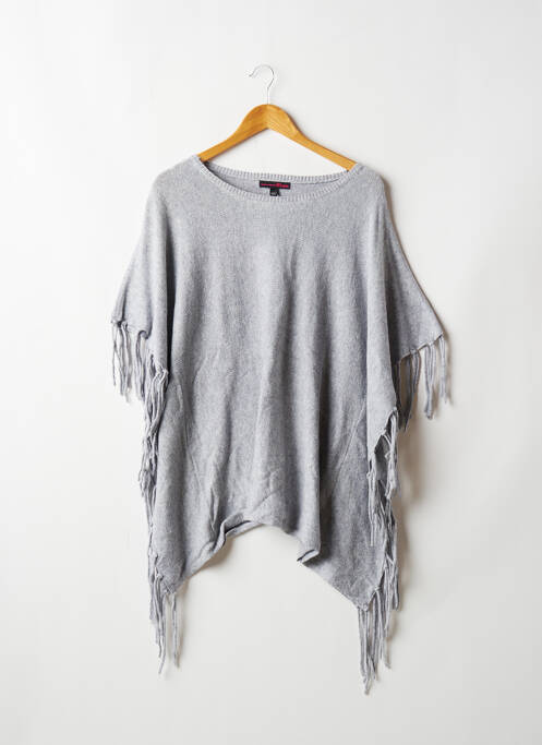 Poncho finition franges gris TOM TAILOR femme