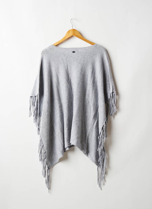 Poncho finition franges gris TOM TAILOR femme