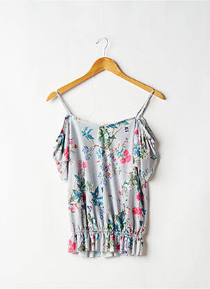 Top stretch sans manche bleu CAMAIEU femme