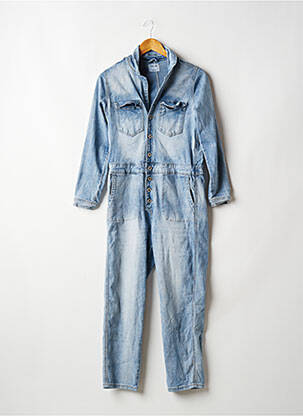 Combi-pantalon fermeture boutonnée sur le devant manches longues bleu PLACE DU JOUR femme
