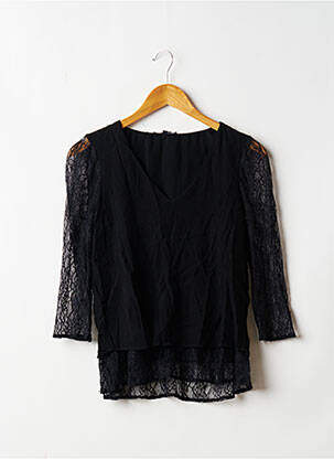 Top coupe fluide manches 3/4 noir ETAM femme