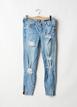 Jeans coupe slim effet usé délavé taille normale bleu NOISY MAY femme
