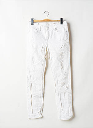Jeans coupe slim stretch taille normale blanc ZARA femme