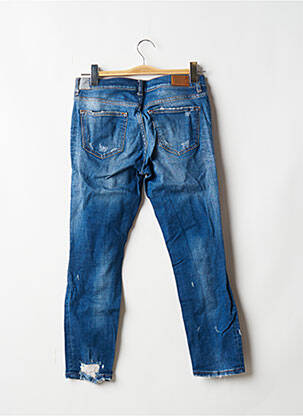 Jeans coupe slim effet usé délavé taille normale bleu ZARA femme