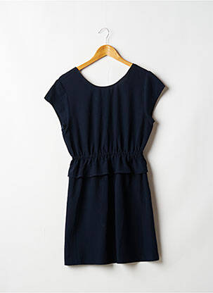 Robe mi-longue coupe fluide manches courtes bleu ONLY femme