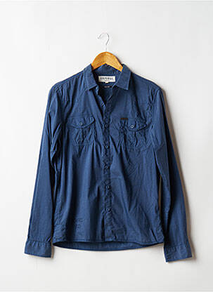 Chemisier poches poitrine manches longues bleu KAPORAL femme