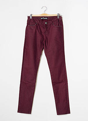 Pantalon slim stretch taille normale rouge BISOU D'EVE femme