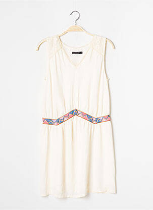 Robe courte sans manche sans manche beige COLOR BLOCK femme